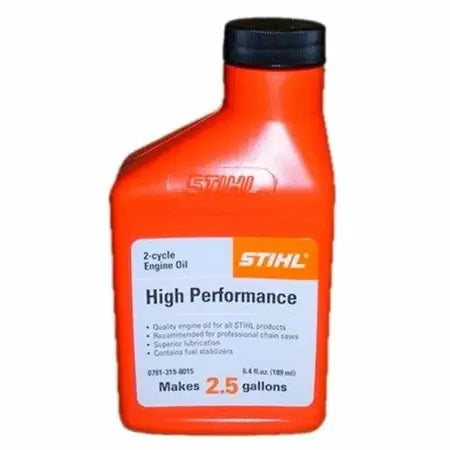 Stihl 6.4 oz bottle / 2.5 Gal mix High Performance Oil Mix 50:1 2-Cycle